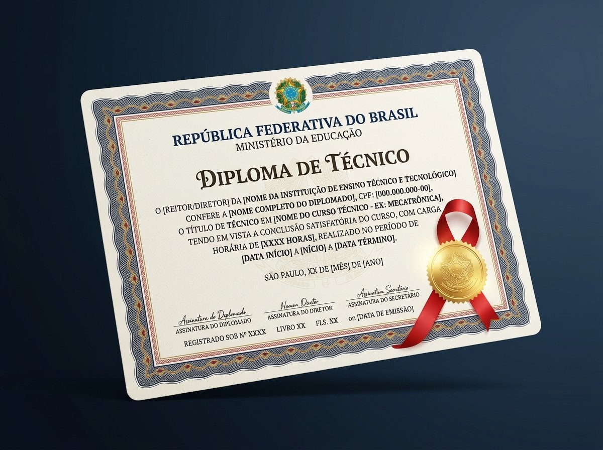Modelo Ilustrativo de Diploma Técnico por Competência